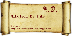 Mikulecz Darinka névjegykártya